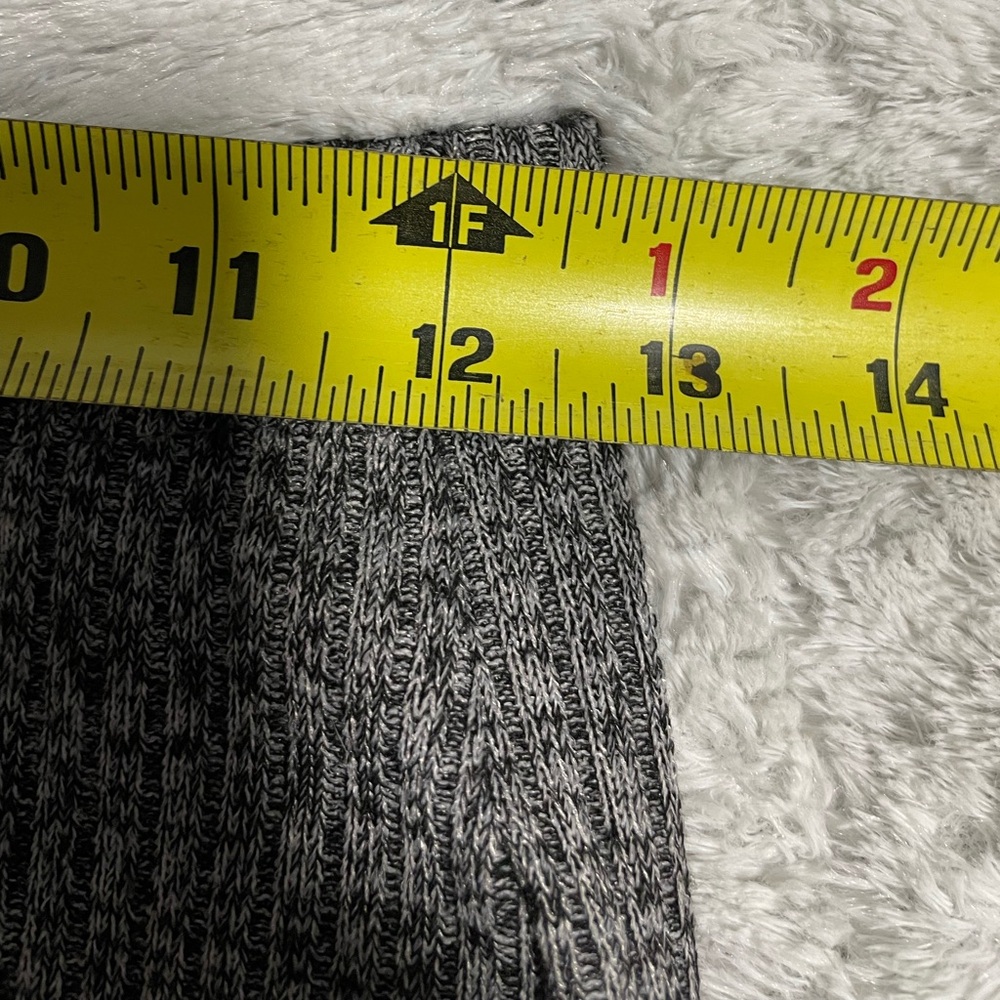 SHEIN High Rise Marled Gray Ribbed Front Slit Skirt - Picture 5 of 10